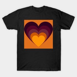 Autumn gradient heart - burgundy T-Shirt